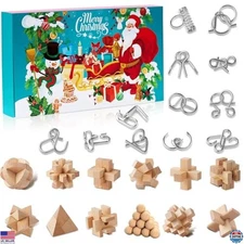 2025 Brain Teaser Advent Calendar - 3D Puzzles, IQ Games & Disentanglement Toys!