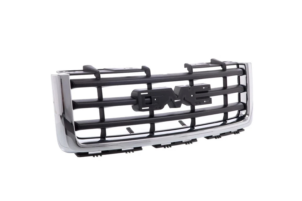 Fits 2007-2013 GMC Sierra 1500 Front Grille Assembly Chrome Shell Black Insert - Imagem 4 de 4