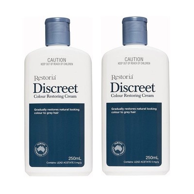 2x Restoria Original Discreet Unisex Hair Color Restoring Cream 250ml FREE SHIP