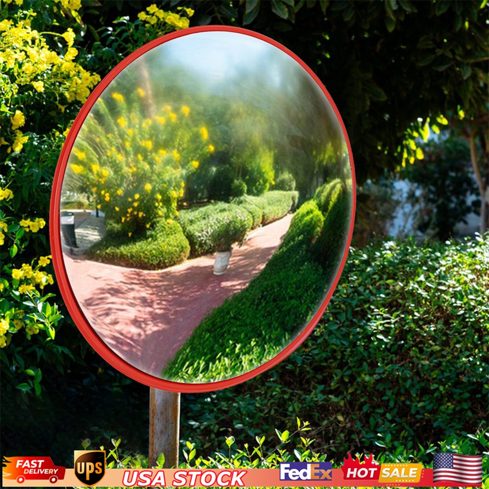 30" Round Convex Mirror Outdoor Driveway Garage Corner Security Traffic Mirror