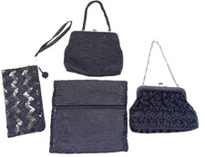 VTG La Regale Beaded Purse LOT of 4 Evening Bag Clam Shell Cocktail Sequined