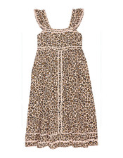 Womens WYSE Sundress CottonSleeveless Sophia Smocked Leopard RRP £180