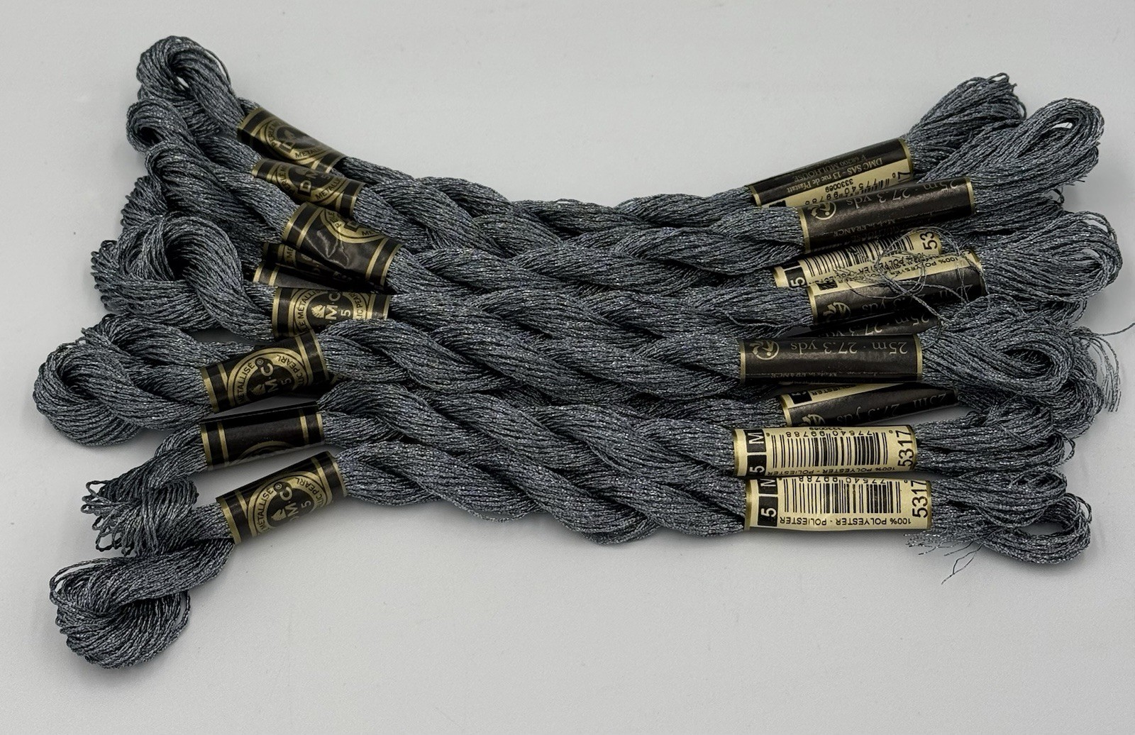 Floss Thread Lot 10 Skeins Gray Blue 5317 25m