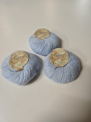 Lot Of 3 ANGORA by Plymouth Yarn Light Blue Color #711 Italy 10g/49yd