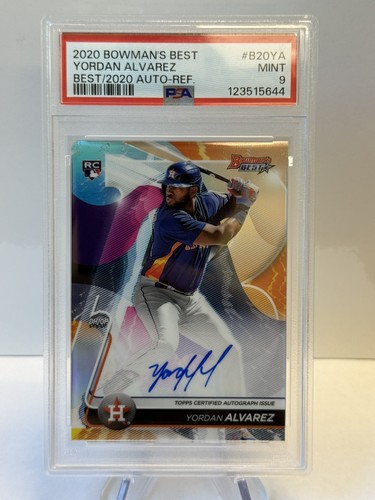 2020 Bowman’s Best Yordan Alvarez RC Refractor Auto PSA 9