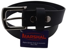 Durable Genuine Leather Mens Belt with Removable Silver Buckle Black Brown