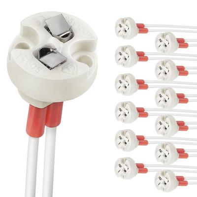 DiCUNO G4, GU5.3 Bi-Pin Ceramic Base Socket, MR16, 12 Count (Pack of 1), Red