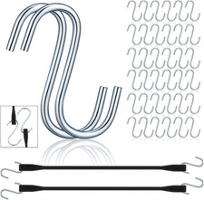 50 Pcs Tarp Strap Bungee Cord S Hooks Steel S Shaped Hooks Rust Resistant Ste...