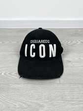 Cappellino Dsquared2 ICON nero logo cotone invecchiato taglia unica
