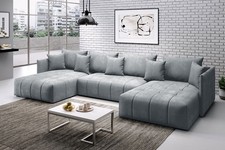 FAST DELIVERY Grey U Shape Double Sofa Bed FREE ASSEMBLY - Sofanatic