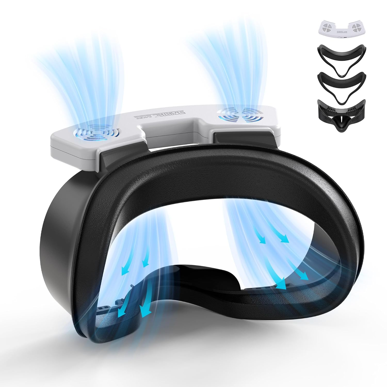 Facial Interface Cooling Fan for Meta Quest 3S Accessories, Soft PU Leather & Ic