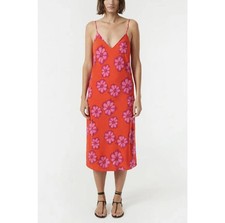NWT RHODE Cat Dress In Scarlet Bombay Bloom Size 14 Spring Summer