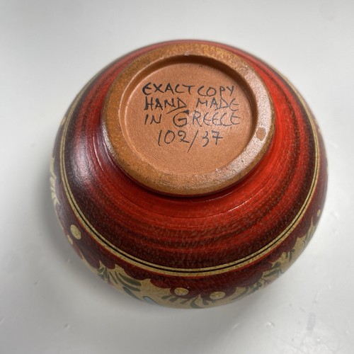 Mini vaso anfora ceramica artistica minoica delfini antica Creta copia esatta fatta a mano - Foto 6 di 8