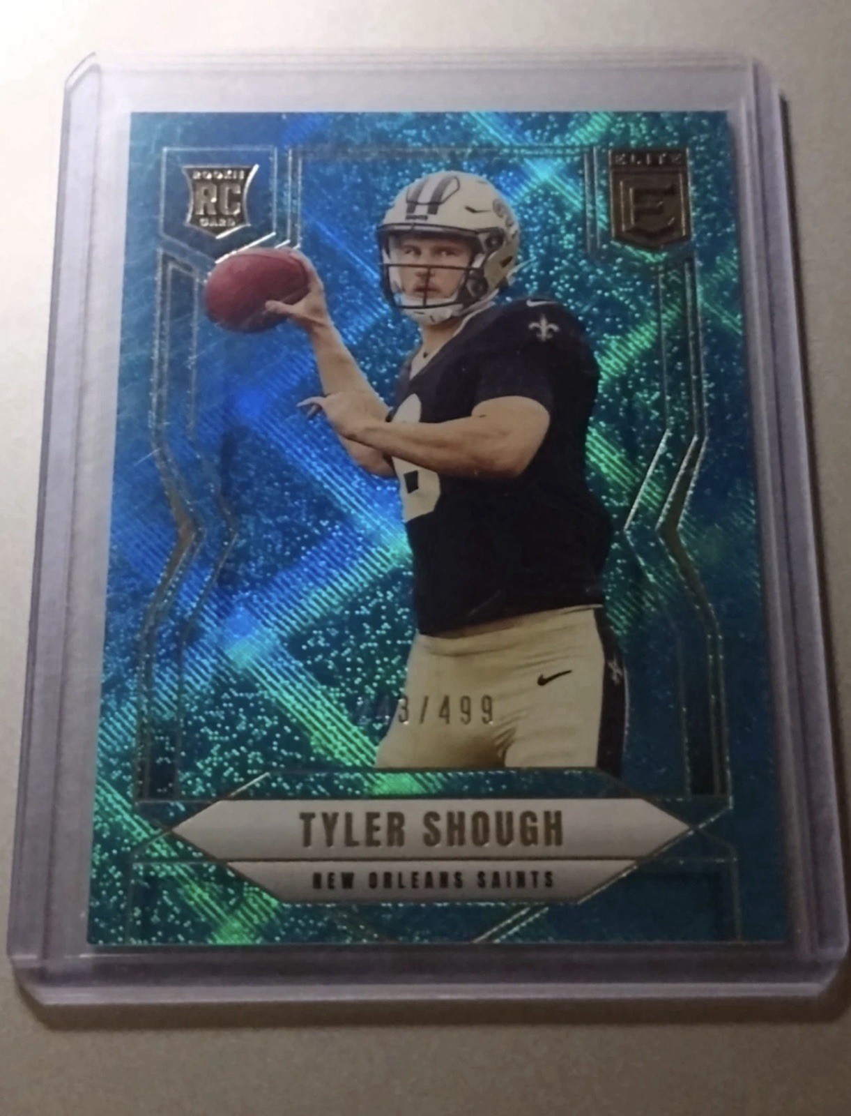 2025 Panini Donruss Elite - Rookies Tyler Shough #178 Teal Matrix /499 (RC)