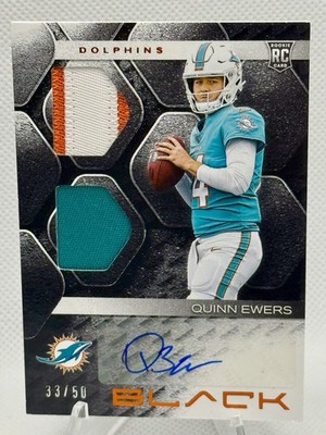 2025 Panini Black ROOKIE Sig Materials Quinn Ewers Tri-Color Patch AUTO! 33/50!
