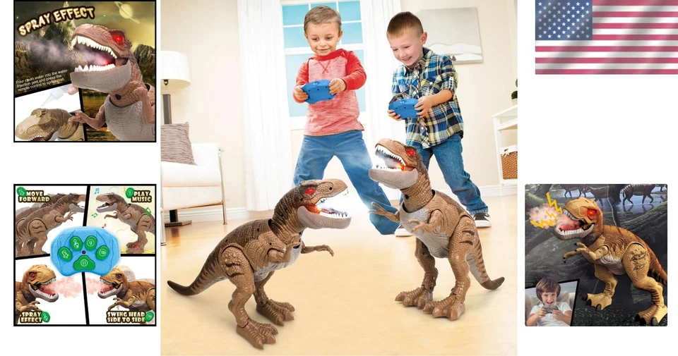 Dinosaur Adventure Set: Remote-Control T-Rex Toy & Bonus Dinosaurs for Kids - Image 2 of 4