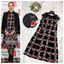 Dolce & Gabbana Floral Velvet Dress Size 36 Excellent Condition Black