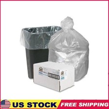 High Density Trash Liners 7-10 Gal Puncture Resistant Translucent Rolls 1000ct