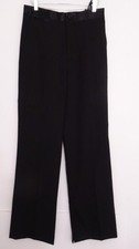 Helmut Lang Women's Black Tuxedo Crepe Satin Vent Pant Pants Sz 2 NWT 450