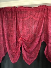 Lace Burgundy Curtain Valance Scalloped Edge ...