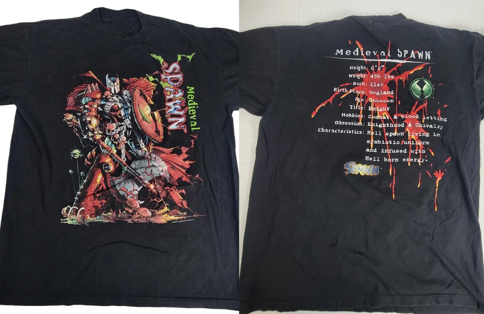 Medieval Spawn Todd McFarlane Comic Movie Promo 1997 Shirt Size S-5XL