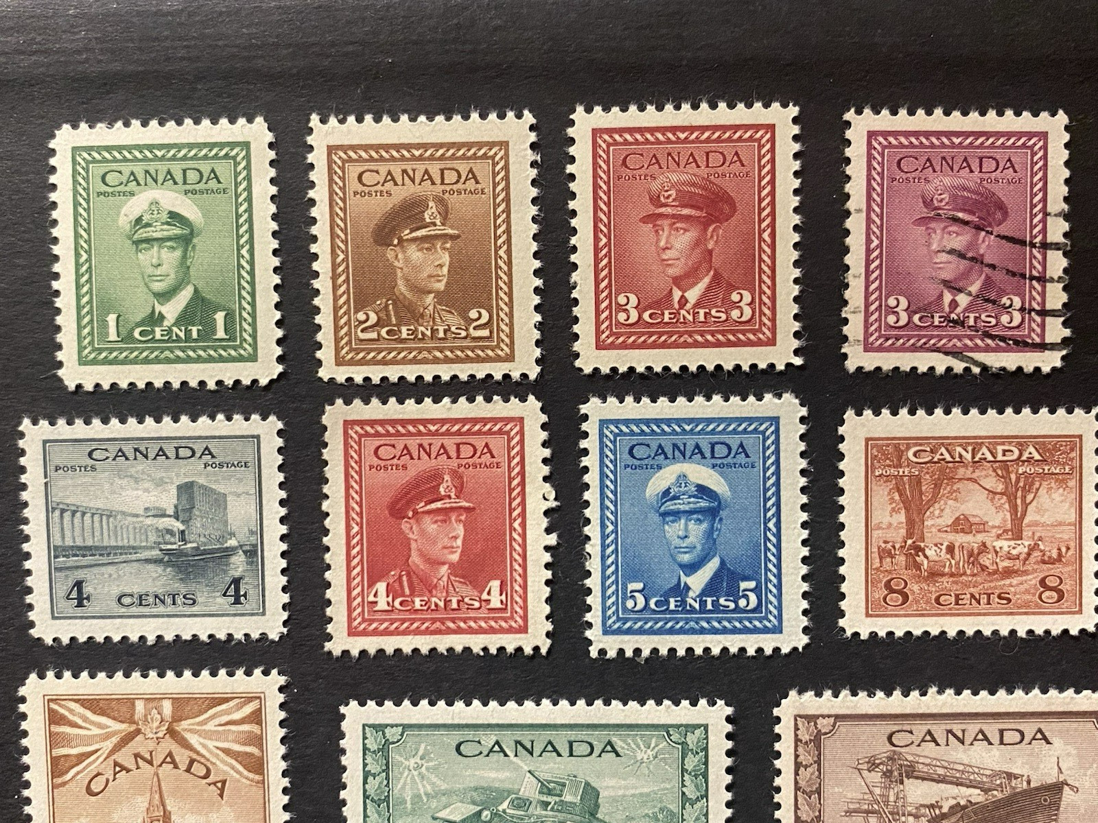 Canada #249-262 1942-43 George VI War Issue Set/14 MLH + 1 used