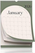Aesthetic 2026 Wall Calendar - 12 Monthly Calendar from January 2026 to December