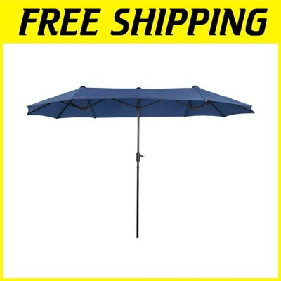 Double-Sided Large Rectangular Patio Umbrella, Crank System