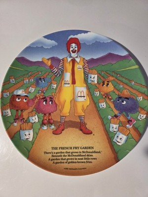 McDonald's French Fry Garden Collectible Plate 1989 Restaurants Fast Food