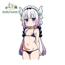 EARLFAMILY Kanna Kamui Anime Car Sticker Trunk Artistic Rearview Mirror Decal