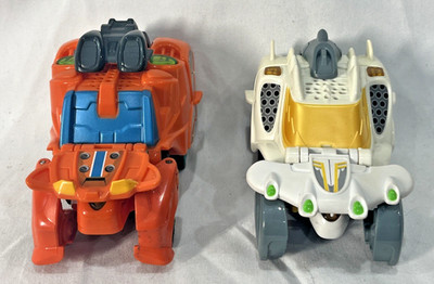 VTech Switch and Go Talking Dinos Turbo Lot of 2-Orange-White-Dart Triceratops