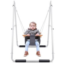 Toddler Swing with Foldable Metal Stand Heavy Duty Baby Swing Set Indoor Outdoor