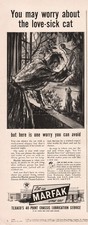 1941 Texaco Marfak Lubrication Grease Oil Gas Station Love Sick Cat Print Ad