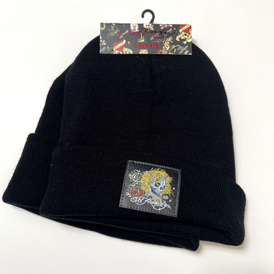 Ed Hardy Skull & Heart Beanie Set 2-Pack Knit Black  display picture 3