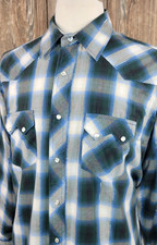 Rustler By Wrangler Western Shirt Metallic Pearl Snap Plaid Casual Work Mens XL