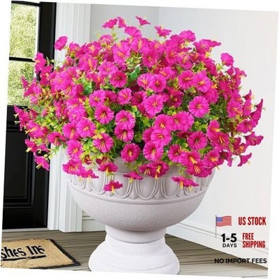 MARTINE MALL Look Real Artificial Flowers for Outdoors, 12 Bundles Fuchsia