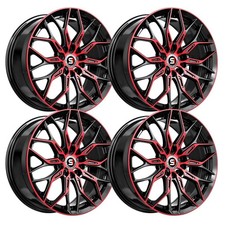 Set-4 Spec-1 Sp-57 18x8 5x114.35x4.5 38mm Black Red Wheels Rims 18 Inch