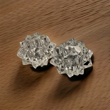 Vintage Pair Star Burst Tea Light Votive Candle Holders