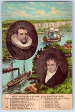 1909 Hudson New York Postcard Fulton Commencement Religious Reception Schedule