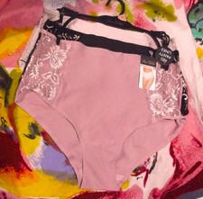 3 NEW PRIMA VALENTINA 871133 PK NO PANTY LINES LACE SIDE PANELS BRIEF PANTIES L