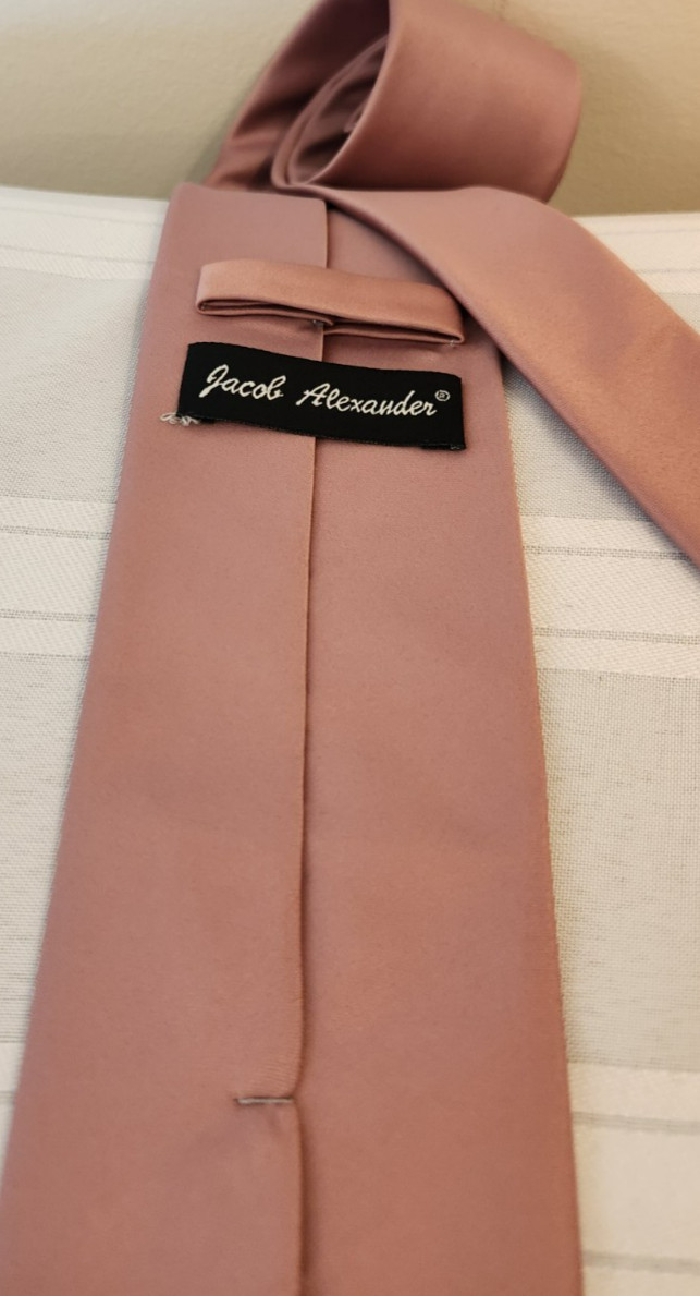 Men's 100% Microfiber Tie Solid Carnation Pink  B… - image 8