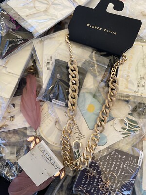 Wholesale Lot of 37 Mix Fashion Jewelry Necklaces, Earrings,chokers, Rings  Lot