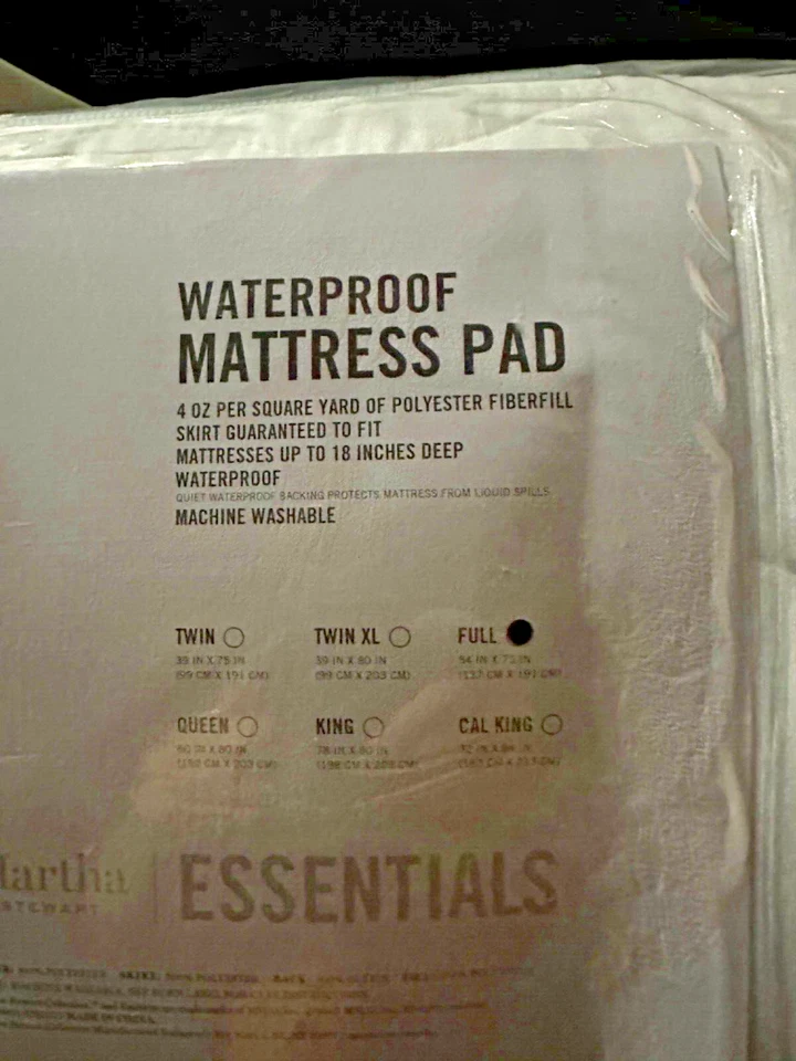 Martha Stewart Waterproof Quilted Mattress Pad NIP 5 sizes White - Image 4 of 4