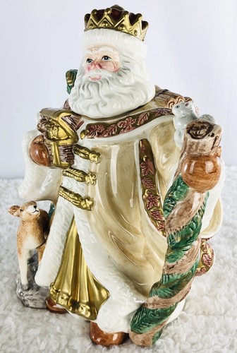 Vintage Fitz & Floyd Omnibus Retired King Wenceslas Santa Teapot 57 oz. 1995 - Picture 4 of 12