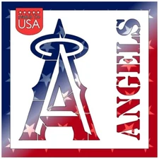6"x6" Clear Plastic Stencil - Los Angeles Angels (MCA55)*****