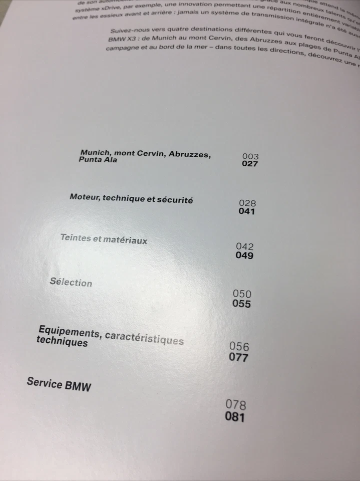 BMW Gamma X3 2.5i 3.0i 2.0d 3.0d Prospetto Opuscolo Catalogo Edizione 2004 - Immagine 2 di 4