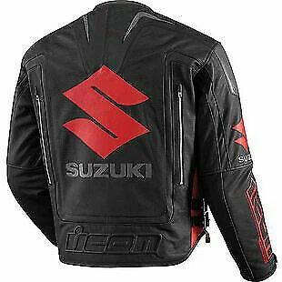 Suzuki Motorcycle Racing Leather Jacket Men MOTOGP Leather Motorcycle Jackets