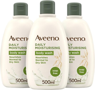 Aveeno Daily Moisturising Body Wash Bundle, 3 x 500 ml, 500 ml (3er Pack) 