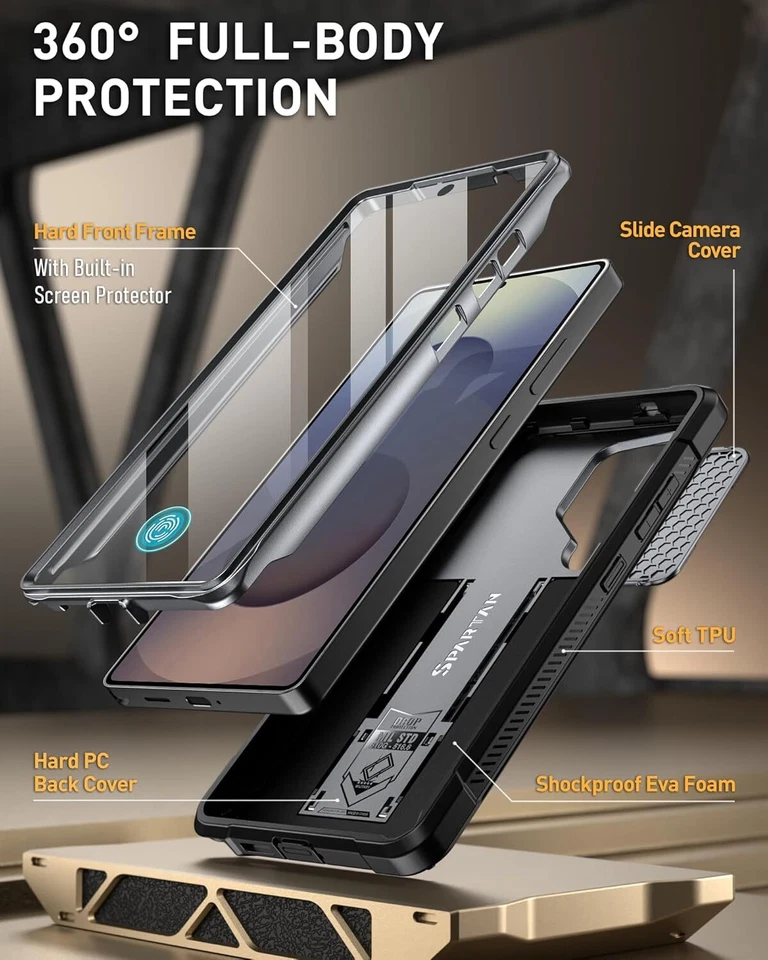 Capa poética embutida tela com suporte para Samsung Galaxy S25 Ultra 5G - Imagem 3 de 4