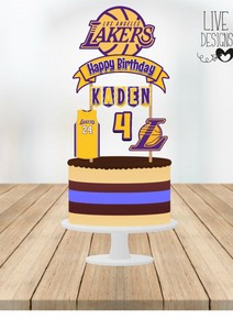 Lakers Cake Topper Lakers Birthday Lakers Party Lakers Party Supplies Ebay